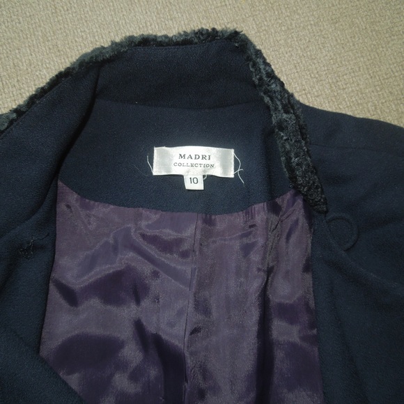 MADRI COLLECTION NAVY BLUE WOOL DRESS COAT SZ 10 - Picture 6 of 6